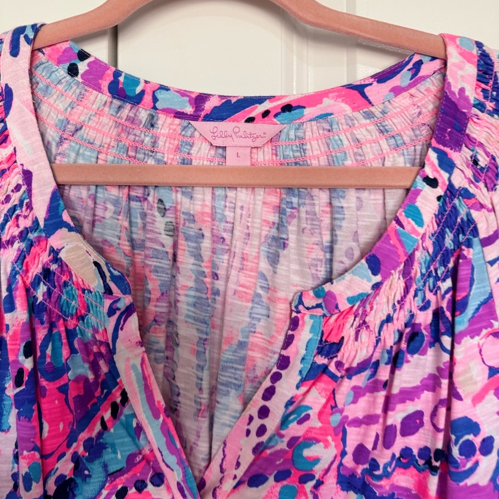 Lilly Pulitzer Pink and Blue Patterned Dress